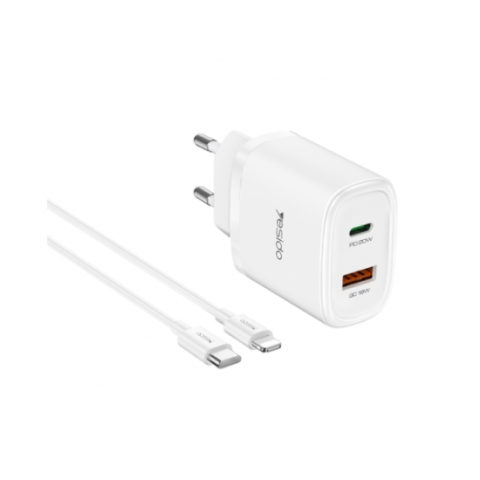 Charger Home "Yesido" YC 47 with Cable Type-C Lightning White